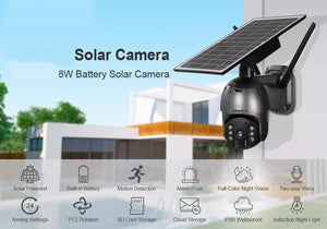 WIFI 4MP Solar Power Panel PTZ Zoom CCTV Outdoor Waterproof Security Camera - Smarton-WS12-4M