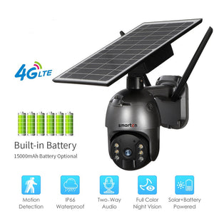 WIFI 4MP Solar Power Panel PTZ Zoom CCTV Outdoor Waterproof Security Camera - Smarton-WS12-4M