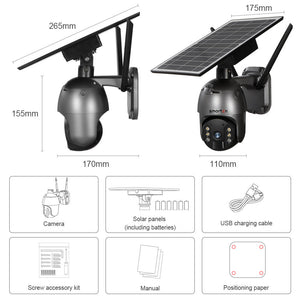 WIFI 4MP Solar Power Panel PTZ Zoom CCTV Outdoor Waterproof Security Camera - Smarton-WS12-4M