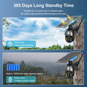 WIFI 4MP Solar Power Panel PTZ Zoom CCTV Outdoor Waterproof Security Camera - Smarton-WS12-4M