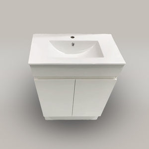 Free-standing White Bathroom Vanity with Ceramic Top Integrated Basin - B6001F-75