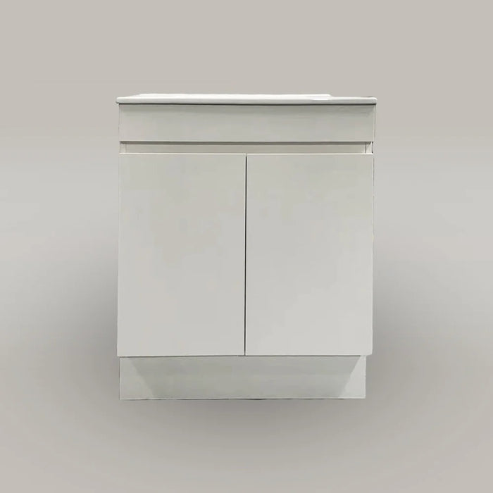 Free-standing White Bathroom Vanity with Ceramic Top Integrated Basin - B6001F-75