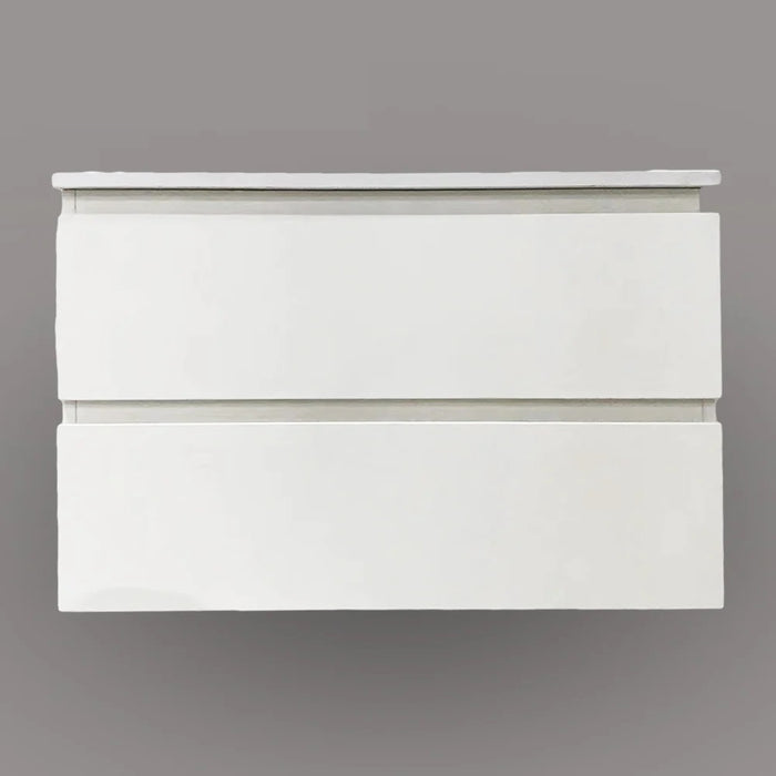 Wall Hung White Bathroom Vanity with Engineered Stone benchtop - B6001W-85