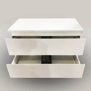 Wall Hung White Bathroom Vanity with Engineered Stone benchtop - B6001W-85