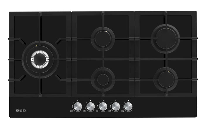 Di Lusso GAS COOKTOP - 900MM BLACK GLASS SIDE WOK BURNER - GC905MBSC