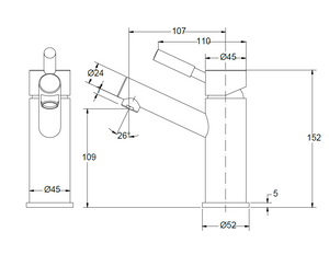 Basin Faucet Tap Mixer for undermount Basins - Z-6601