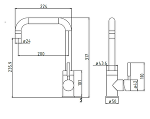 Kitchen Mixer Chrome Sink Mixer- Z-6608