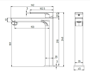 Vessel Mixer Tap / Tall Mixer Tap for Top Mount Basin - ZA21002