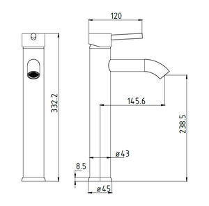 Vessel Mixer Tap / Tall Mixer Tap for Top Mount Basin - ZA61002