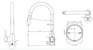 Kitchen Mixer Multiple Colours Opitions Pull Out System Dual Function Spray - ZA61110/ZA61110B/ZA61110BN/ZA61110BGM/ZA61110BG