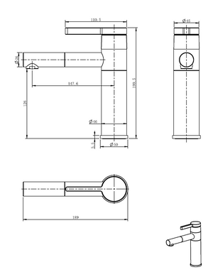 Basin Faucet Tap Mixer for undermount Basins white/black -110014