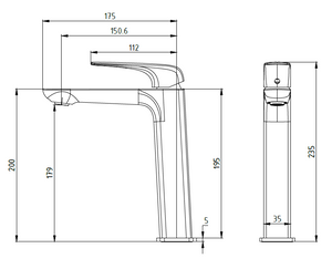 Vessel Mixer Tap / Tall Mixer Tap for Top Mount Basin - ZA11002