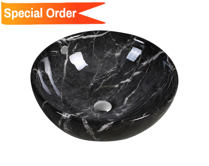 Art Basin Marble Pattern Round Top Mount Basin - A0057