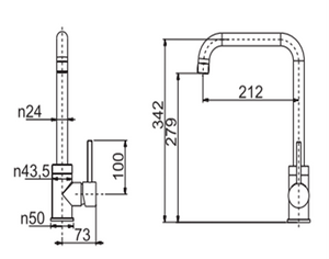 Kitchen Mixer Black Matt Kitchen Tap - AQ56016CB