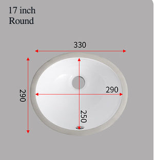 Round and Oval Under Mount Basin Bathroom Sink Gloss White Ceramic Sink - YN