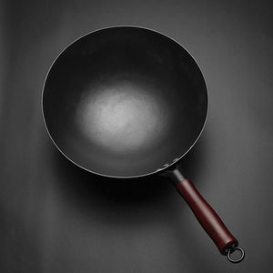 Lock&Lock Wooden Handle Iron Wok With Glass Lid 30cm