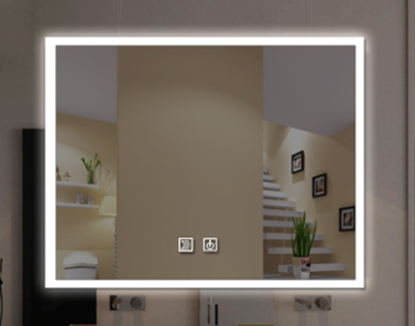 LED Acrylic Light Strip Bathroom Mirror with Demister and Colour Switch - Rectangle 18 - 800/900