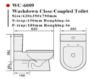 Back To Wall Ceramic Toilet Suite - 6009