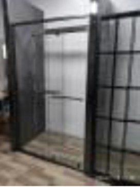 8mm sliding door toughened glass shower screens black frame - 287S22