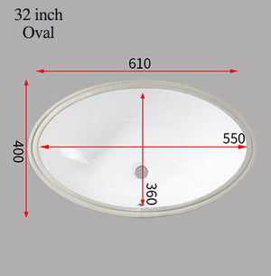 Round and Oval Under Mount Basin Bathroom Sink Gloss White Ceramic Sink - YN