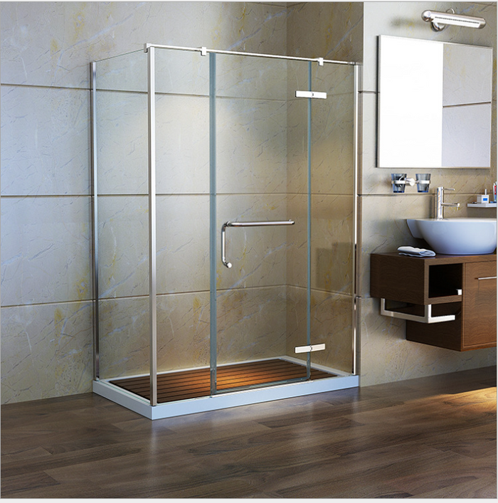 8mm TOUGHENED GLASS SHOWER SCREENS SEMI FRAME -CLEAR-90200200- 296L32