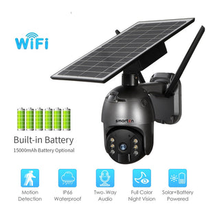 Wifi 2MP Solar Power Panel PTZ Zoom CCTV Outdoor Waterproof Security Camera - LS-WS12-2M