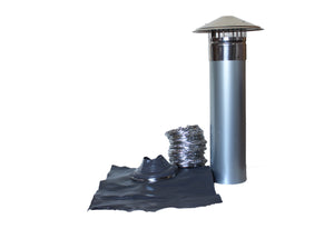 150mm Tiled Roof Cowl Vent Kit with Flashing and Duct - VKTR150