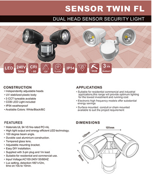 Dual head sensor security light  4012 2633