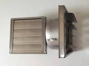 150mm Square Stainless Steel Gravity External Wall Duct Air Vent Exhaust Fan - SQ1500721