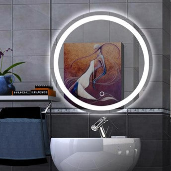 LED Frontlit Bathroom Mirror with Demister and Colour Switch and Bluetooth - Round 6 - 600/700/800/900