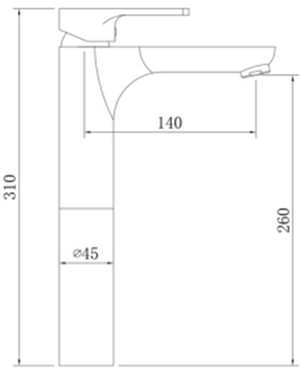 Vessel Mixer Tap / Tall Mixer Tap for Top Mount Basin - FC079B-CCT