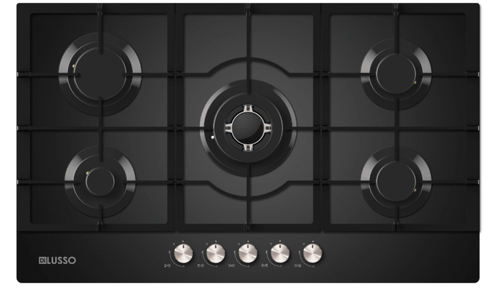 Di Lusso GAS COOKTOP - 900MM BLACK GLASS GC905MBFCC