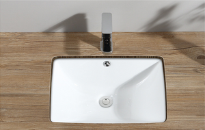 Rectangle Under-mount Undercounter Basin Bathroom Sink Gloss White Ceramic Sink -YN16/18/20/22R