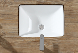 Rectangle Under-mount Undercounter Basin Bathroom Sink Gloss White Ceramic Sink -YN16/18/20/22R