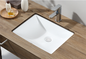 Rectangle Under-mount Undercounter Basin Bathroom Sink Gloss White Ceramic Sink -YN16/18/20/22R