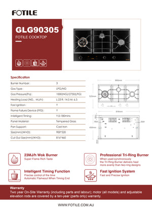 Fotile GLG90305 Cooktop